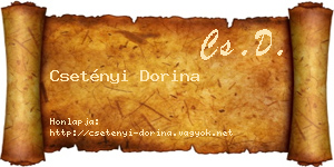 Csetényi Dorina névjegykártya